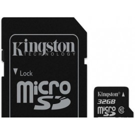 Kingston 32gb sd micro canvas select 80r (sdhc class 10 uhs-i) (sdcs/32gb) memória kártya adapterrel