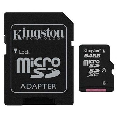 Kingston 64gb Sd Micro Canvas Select 80r (sdxc class 10 uhs-i) (sdcs/64gb) memória kártya adapterrel